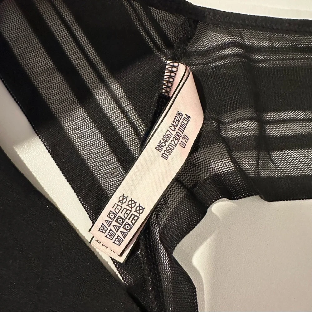 Victoria's Secret No-Show Lacie Thong Panty in Black